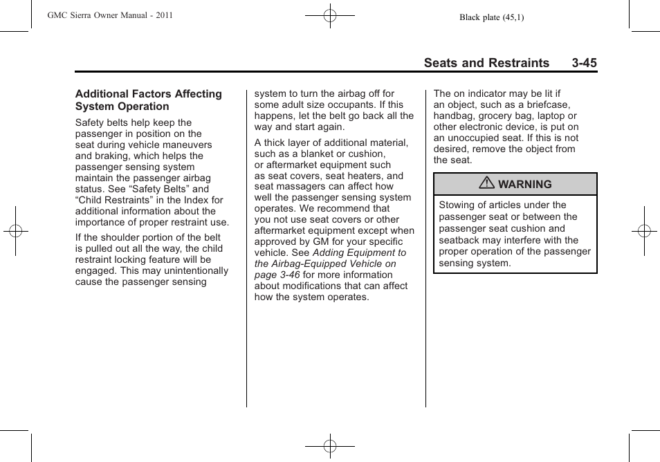 GMC 2011 Sierra User Manual | Page 113 / 594