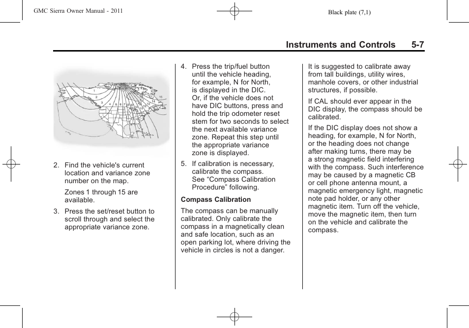 Instruments and controls 5-7 | GMC 2011 Sierra User Manual | Page 155 / 594