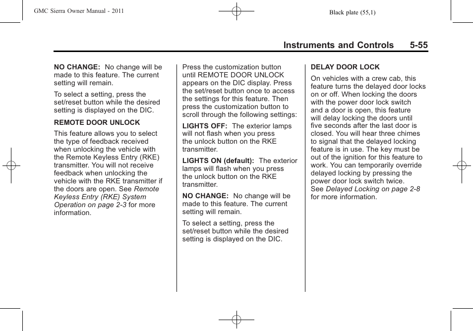 Instruments and controls 5-55 | GMC 2011 Sierra User Manual | Page 203 / 594