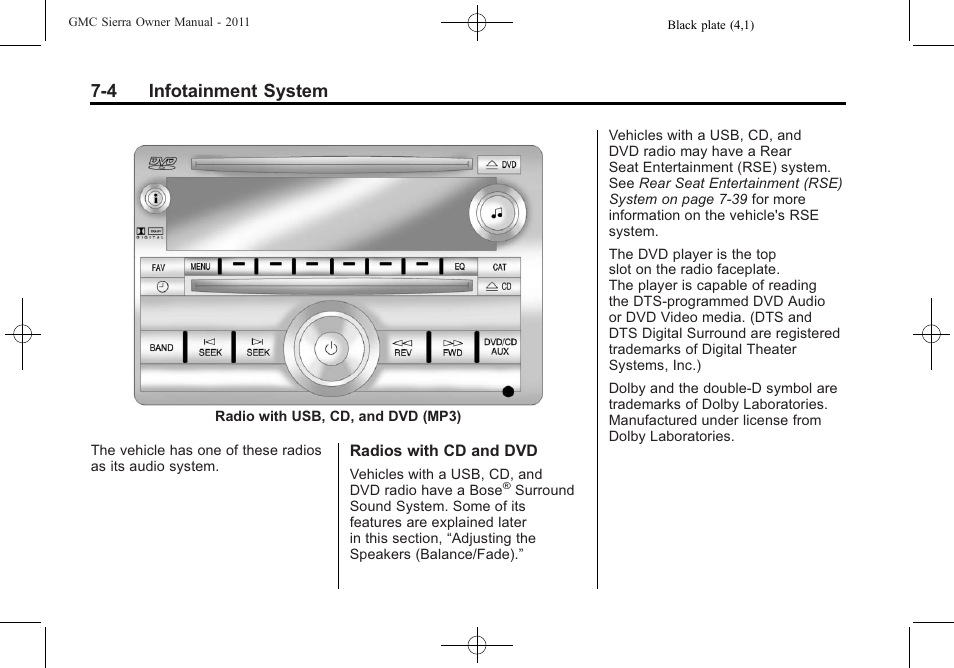 4 infotainment system | GMC 2011 Sierra User Manual | Page 230 / 594