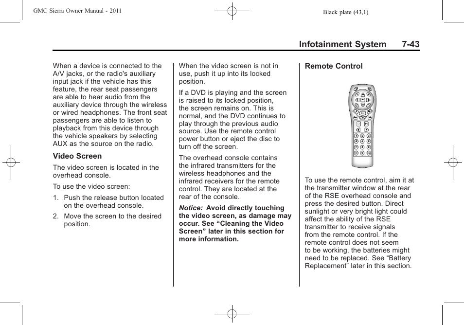 Infotainment system 7-43 | GMC 2011 Sierra User Manual | Page 269 / 594