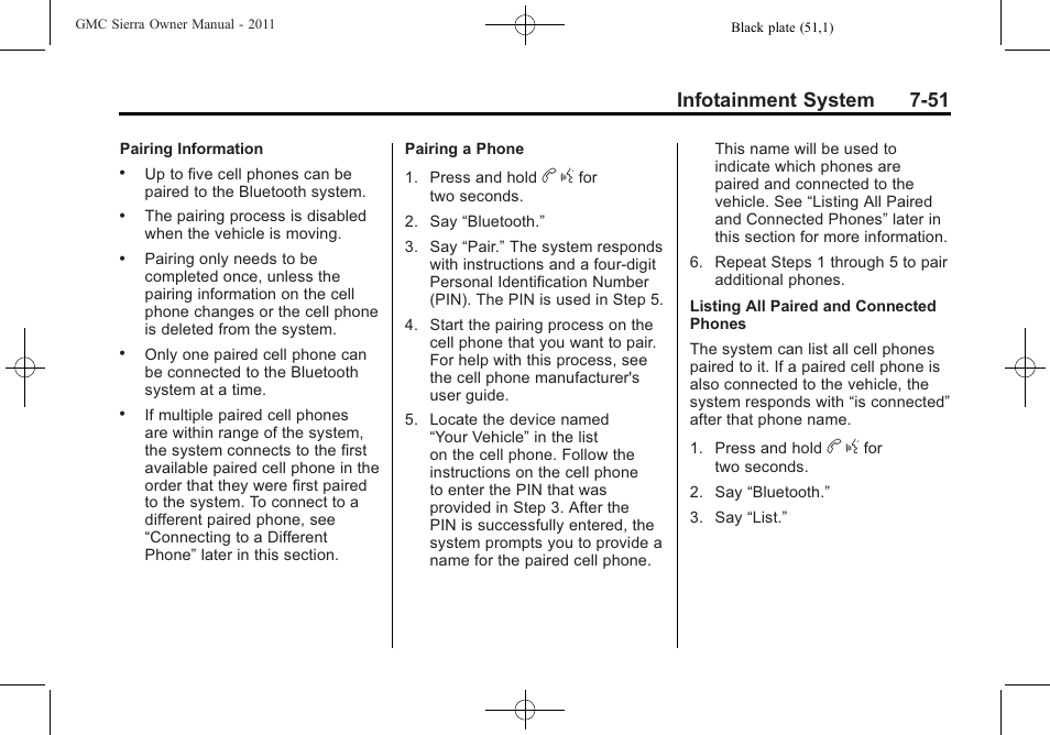 Infotainment system 7-51 | GMC 2011 Sierra User Manual | Page 277 / 594