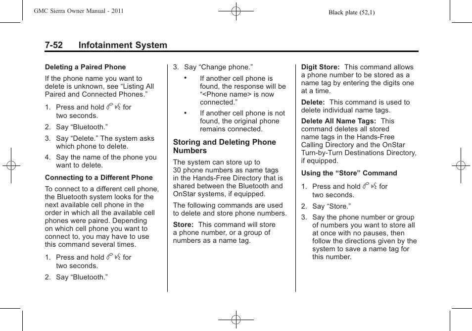 52 infotainment system | GMC 2011 Sierra User Manual | Page 278 / 594