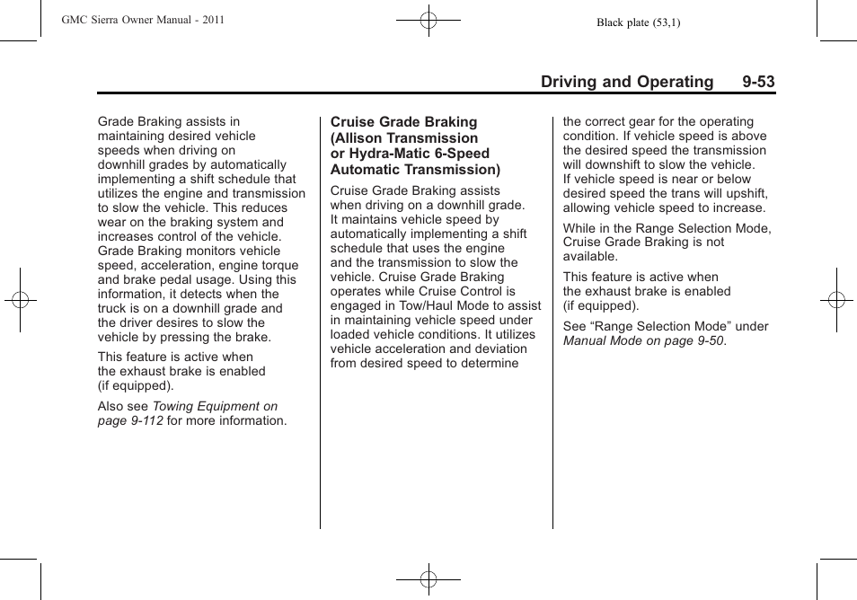 Driving and operating 9-53 | GMC 2011 Sierra User Manual | Page 347 / 594