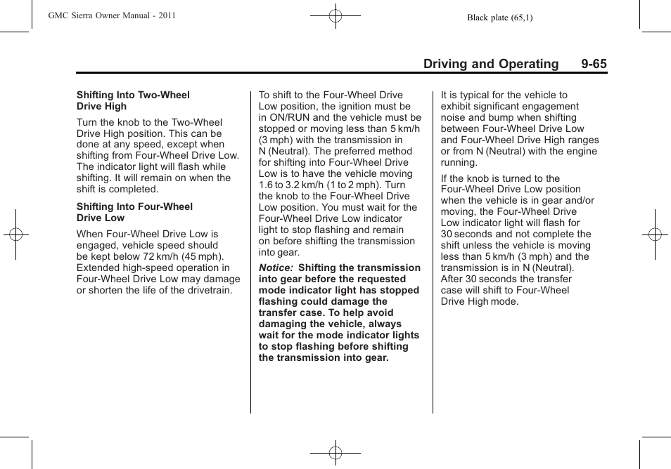 Driving and operating 9-65 | GMC 2011 Sierra User Manual | Page 359 / 594
