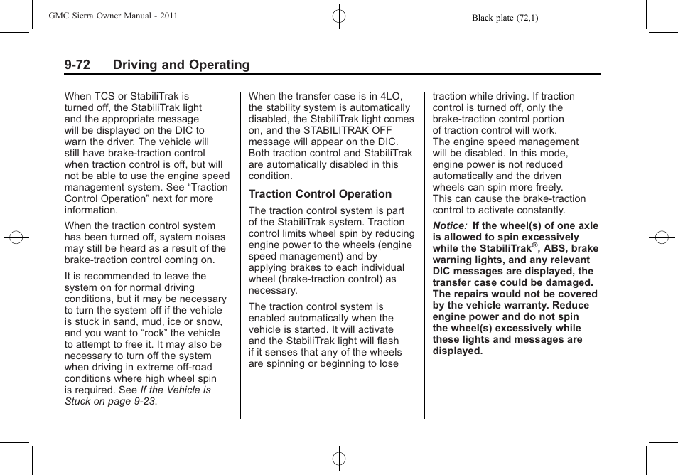 72 driving and operating | GMC 2011 Sierra User Manual | Page 366 / 594