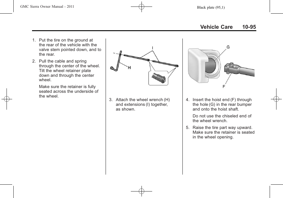 Vehicle care 10-95 | GMC 2011 Sierra User Manual | Page 519 / 594