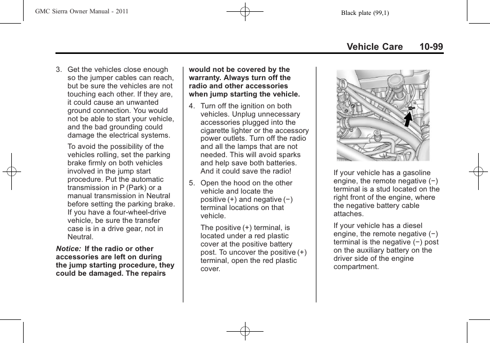 Vehicle care 10-99 | GMC 2011 Sierra User Manual | Page 523 / 594