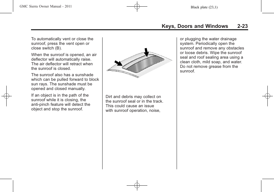 Keys, doors and windows 2-23 | GMC 2011 Sierra User Manual | Page 67 / 594