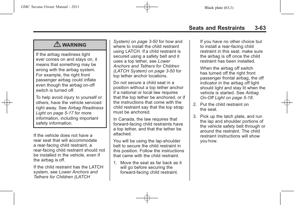 GMC 2011 Savana User Manual | Page 111 / 410