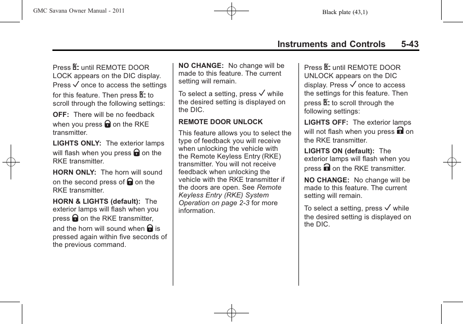 GMC 2011 Savana User Manual | Page 159 / 410