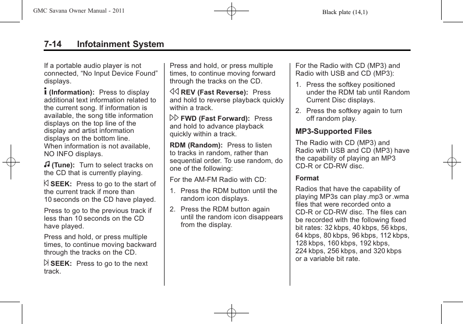 GMC 2011 Savana User Manual | Page 184 / 410