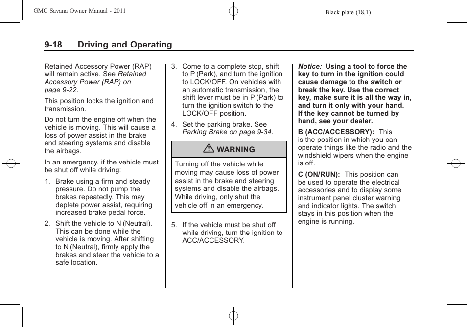 GMC 2011 Savana User Manual | Page 226 / 410