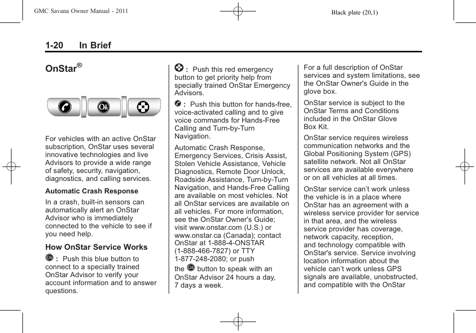 Onstar | GMC 2011 Savana User Manual | Page 26 / 410