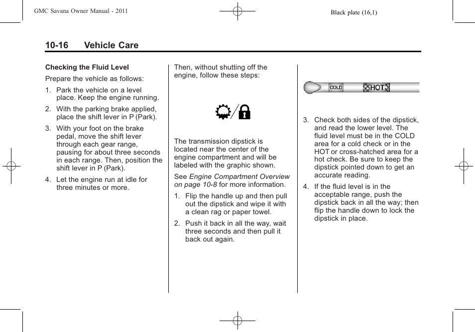 16 vehicle care | GMC 2011 Savana User Manual | Page 282 / 410