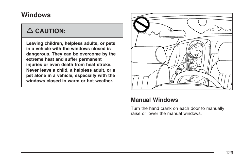 Windows, Manual windows | GMC 2007 Sierra User Manual | Page 129 / 674