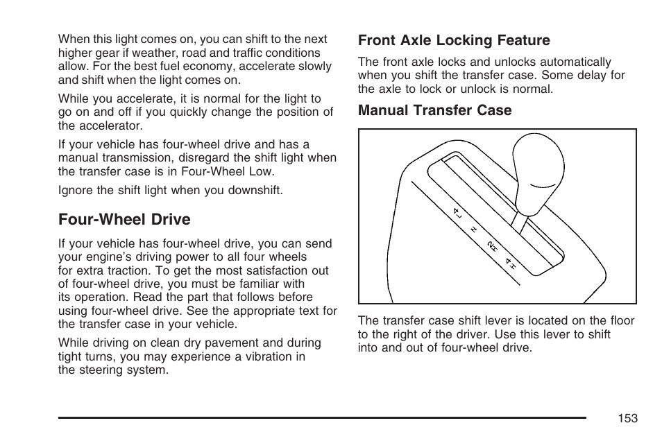 Four-wheel drive | GMC 2007 Sierra User Manual | Page 153 / 674