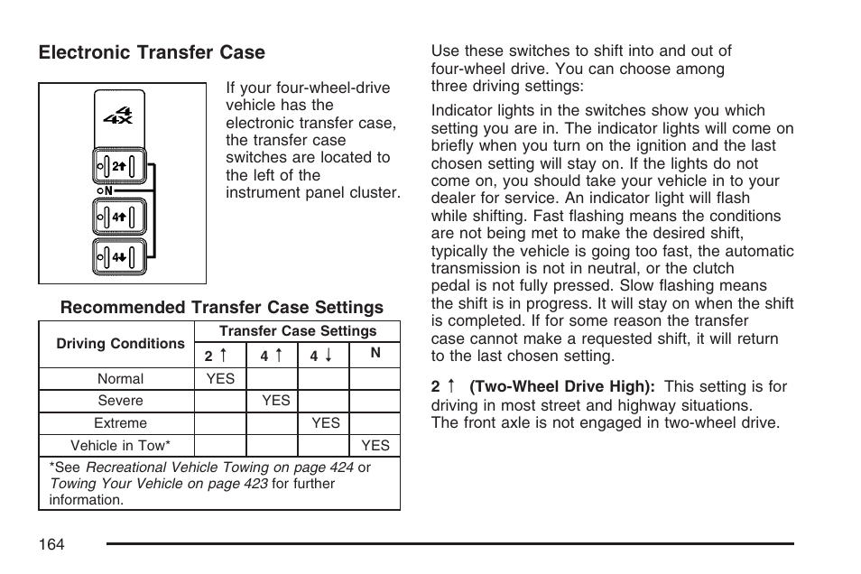 Electronic transfer case | GMC 2007 Sierra User Manual | Page 164 / 674