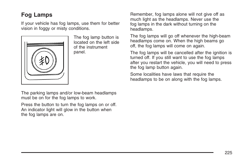 Fog lamps | GMC 2007 Sierra User Manual | Page 225 / 674