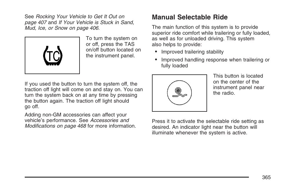 Manual selectable ride | GMC 2007 Sierra User Manual | Page 365 / 674