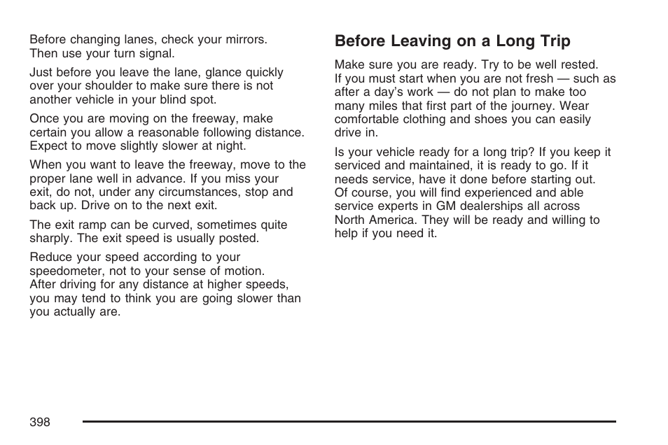 Before leaving on a long trip | GMC 2007 Sierra User Manual | Page 398 / 674