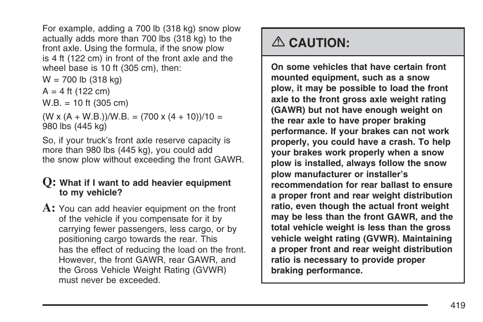 Caution | GMC 2007 Sierra User Manual | Page 419 / 674