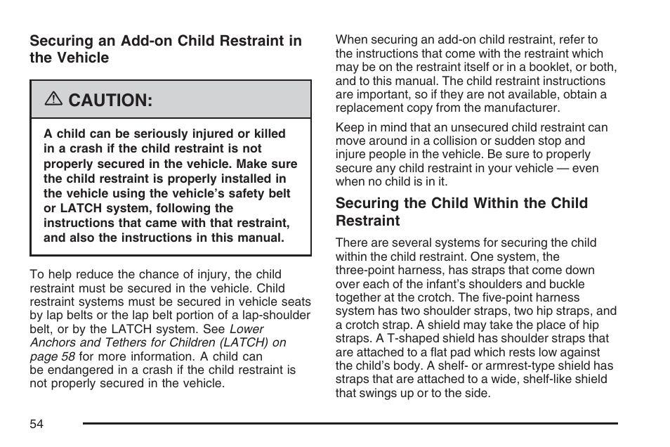 Caution | GMC 2007 Sierra User Manual | Page 54 / 674