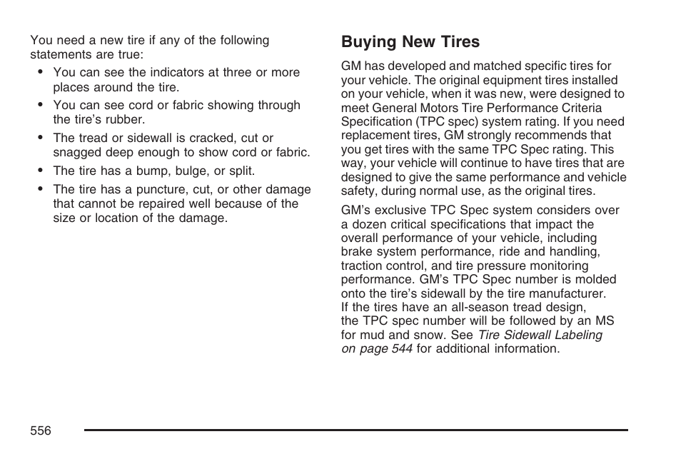 Buying new tires | GMC 2007 Sierra User Manual | Page 556 / 674