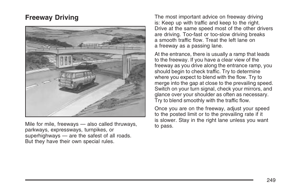 Freeway driving | GMC 2007 Savana User Manual | Page 249 / 452