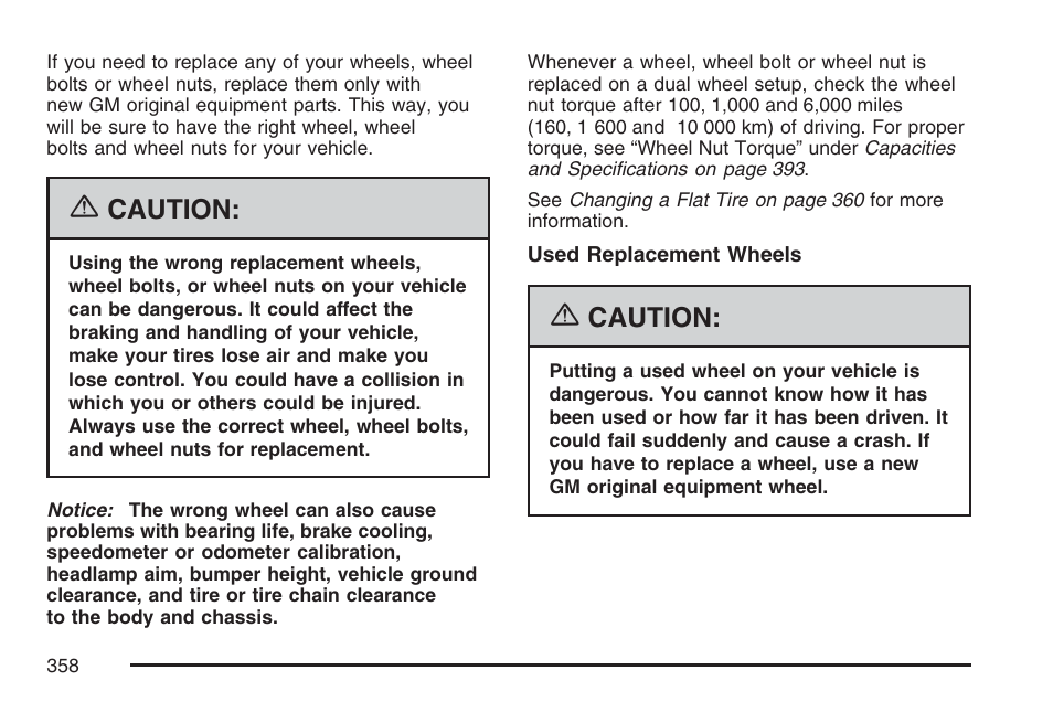 Caution | GMC 2007 Savana User Manual | Page 358 / 452