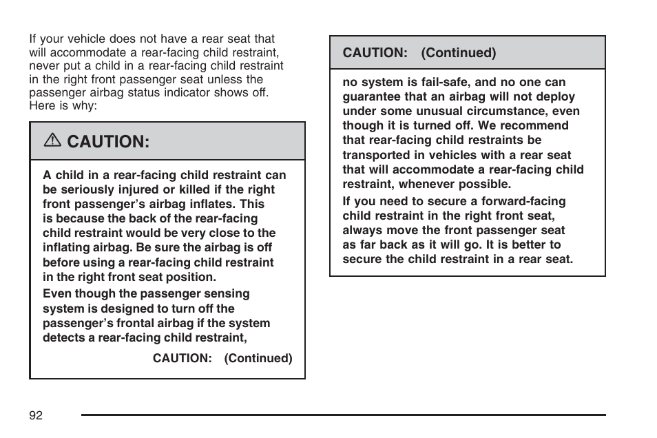 Caution | GMC 2007 Savana User Manual | Page 92 / 452