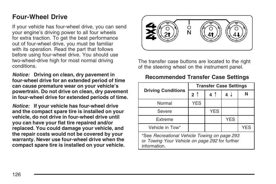 Four-wheel drive | GMC 2007 Canyon User Manual | Page 126 / 492