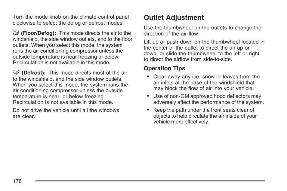 Outlet adjustment | GMC 2007 Canyon User Manual | Page 176 / 492