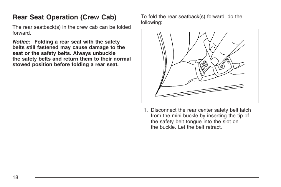 Rear seat operation (crew cab) | GMC 2007 Canyon User Manual | Page 18 / 492