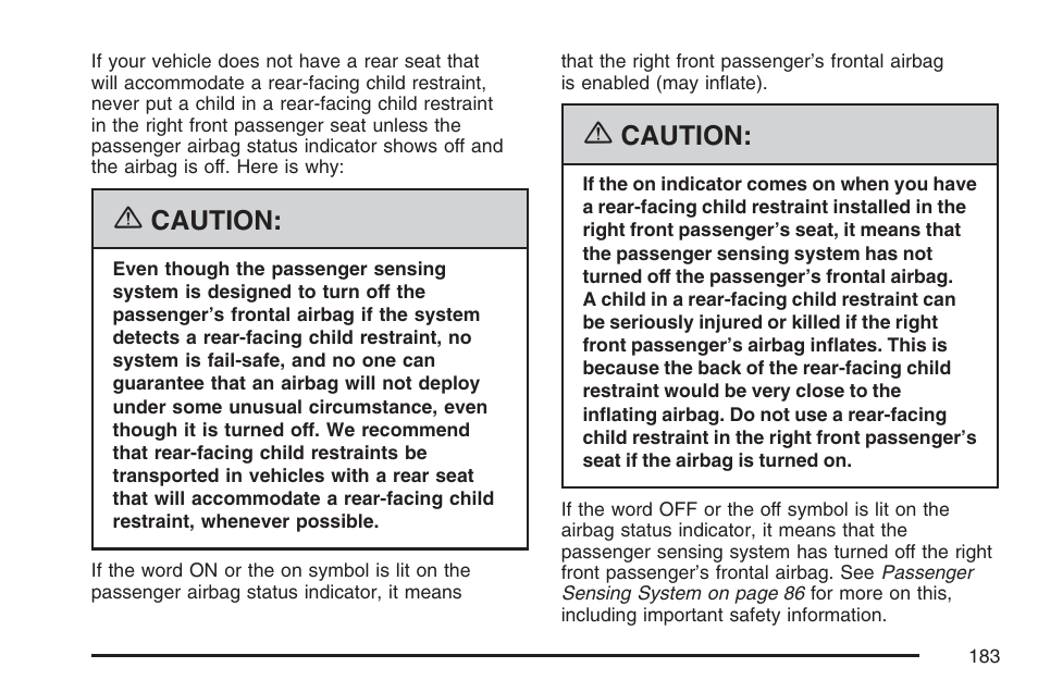 Caution | GMC 2007 Canyon User Manual | Page 183 / 492