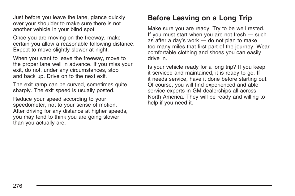 Before leaving on a long trip | GMC 2007 Canyon User Manual | Page 276 / 492