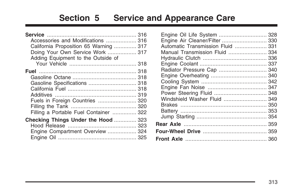Service and appearance care | GMC 2007 Canyon User Manual | Page 313 / 492