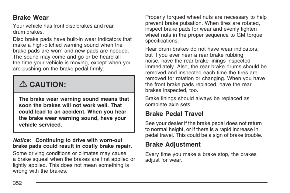 Caution | GMC 2007 Canyon User Manual | Page 352 / 492