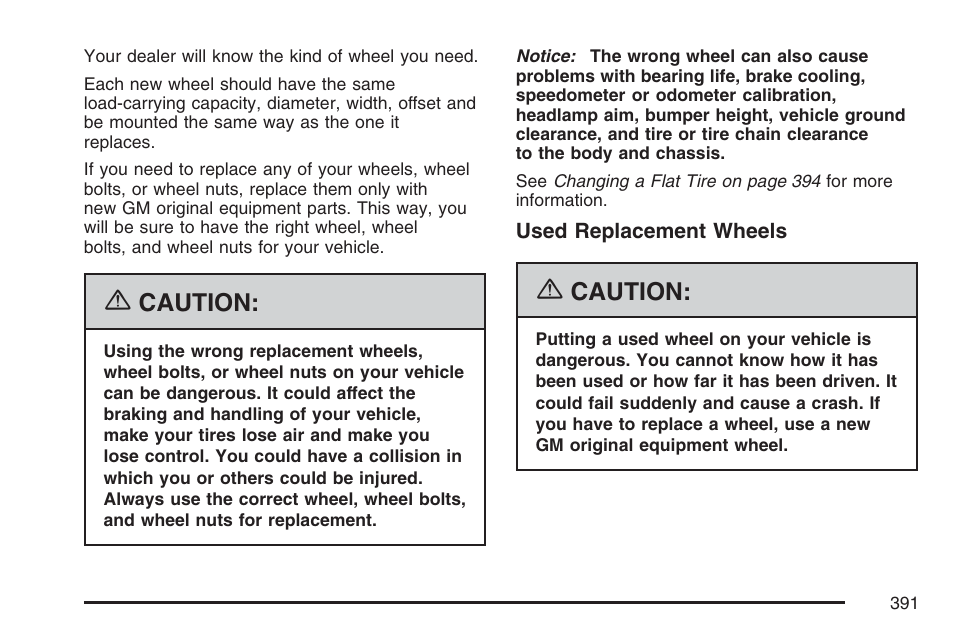 Caution | GMC 2007 Canyon User Manual | Page 391 / 492