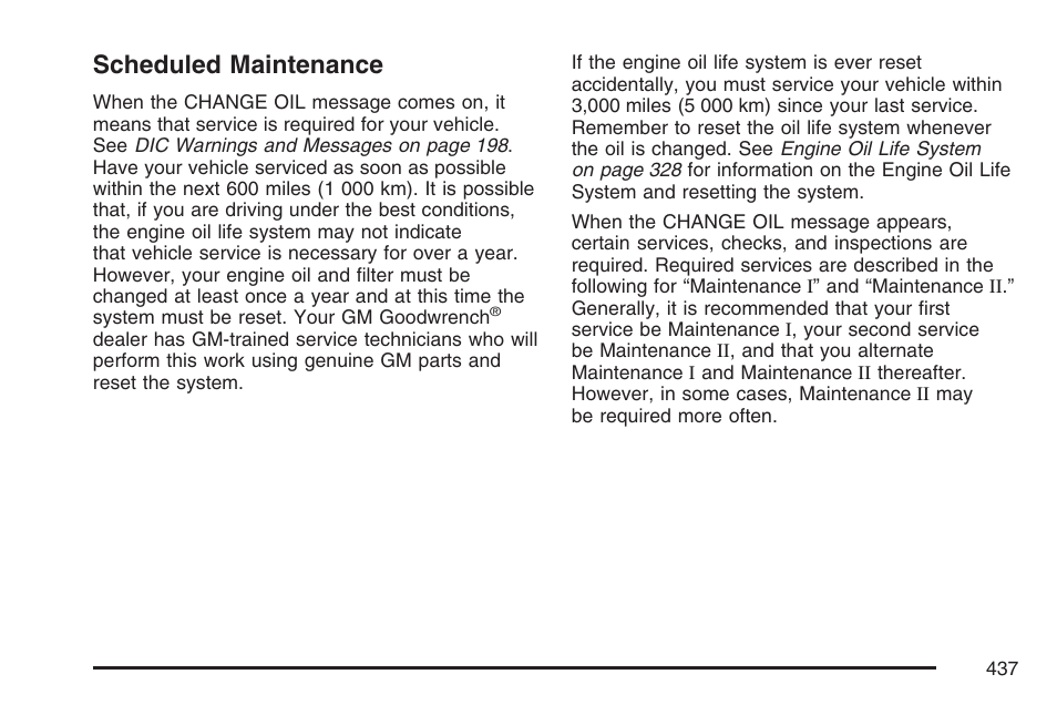 Scheduled maintenance | GMC 2007 Canyon User Manual | Page 437 / 492