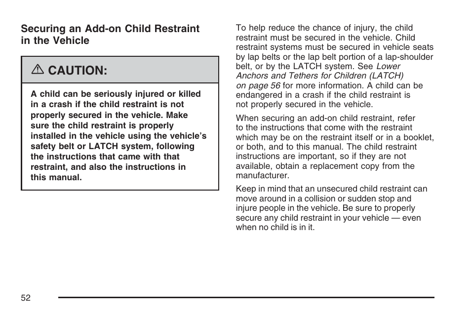 Caution | GMC 2007 Canyon User Manual | Page 52 / 492