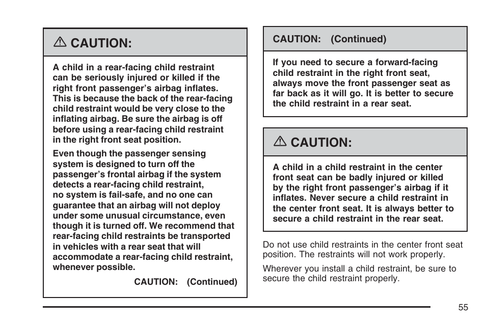 Caution | GMC 2007 Canyon User Manual | Page 55 / 492
