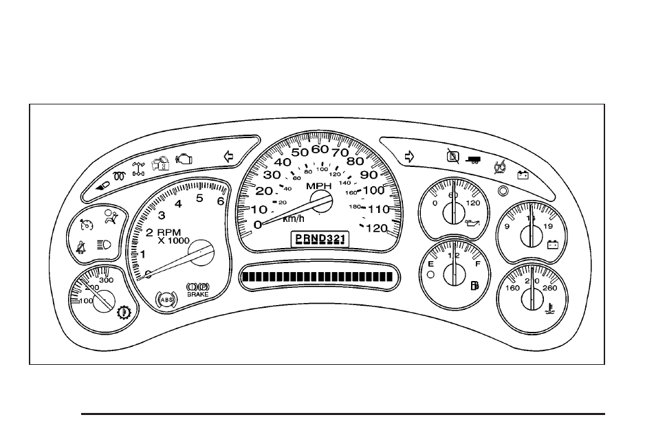 Instrument panel cluster, Instrument panel cluster -34, Instrument panel | Cluster | GMC 2004 Sierra User Manual | Page 198 / 588