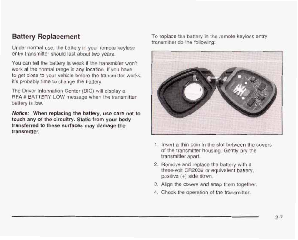 Battery replacement | GMC 2003 Envoy User Manual | Page 76 / 458
