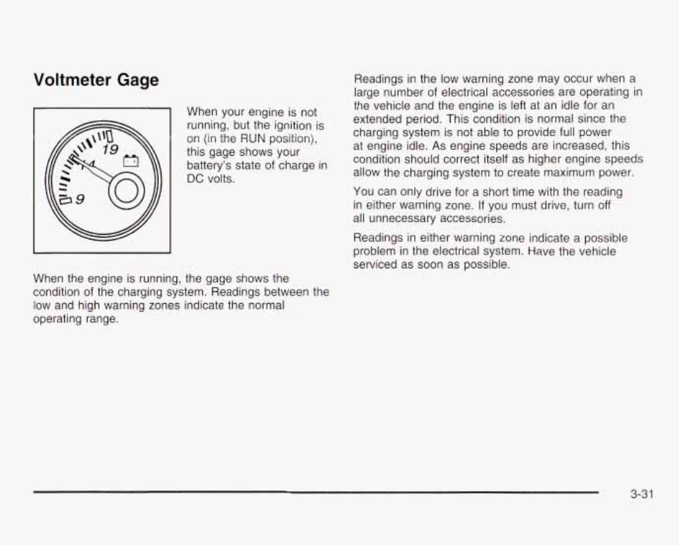 Voltmeter gage | GMC 2003 Savana User Manual | Page 152 / 400