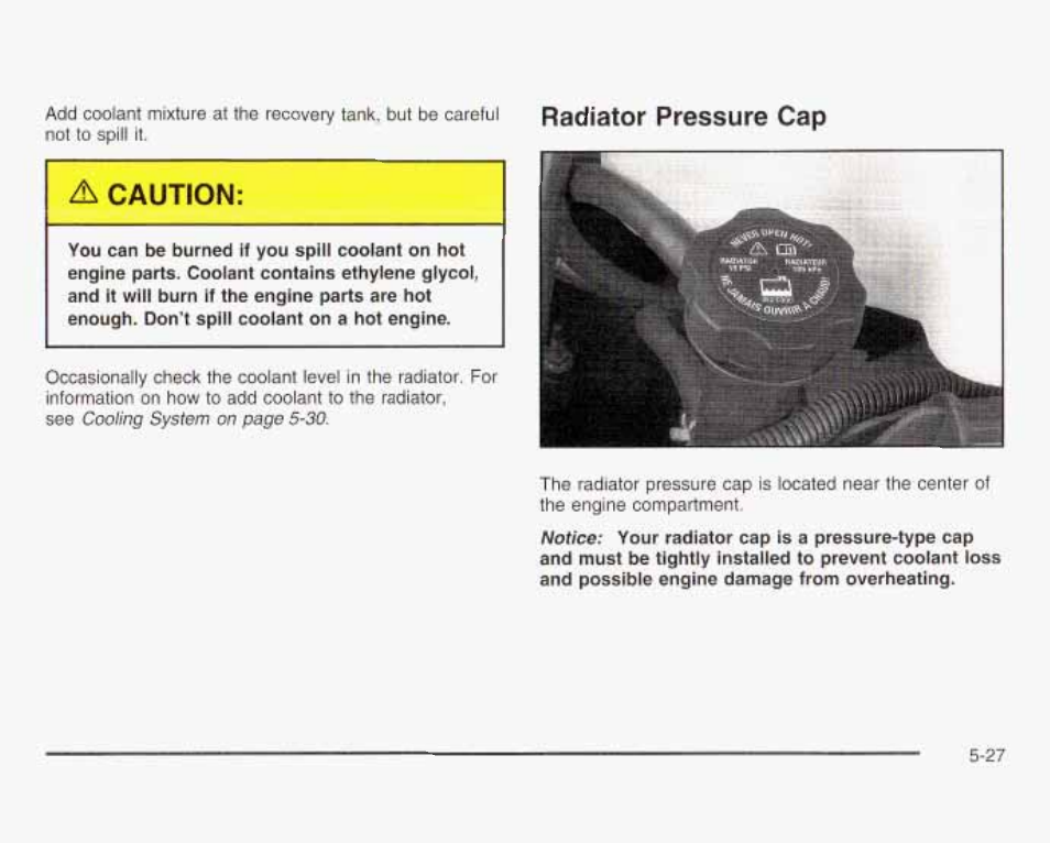 Radiator pressure cap | GMC 2003 Savana User Manual | Page 270 / 400