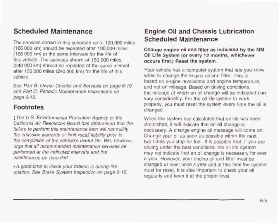 Scheduled maintenance | GMC 2003 Savana User Manual | Page 354 / 400