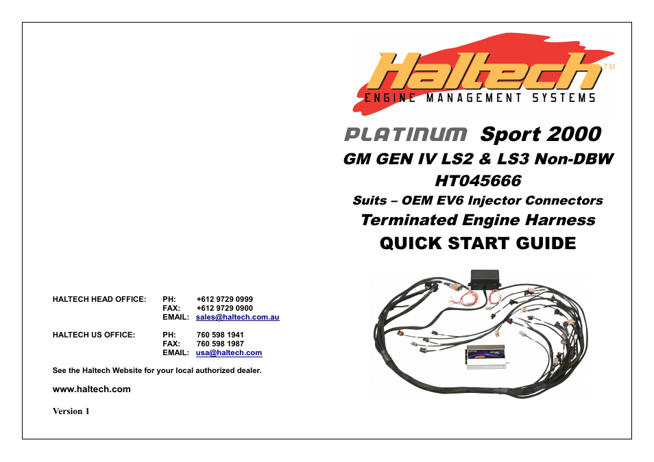 Haltech HT045666 User Manual | 16 pages