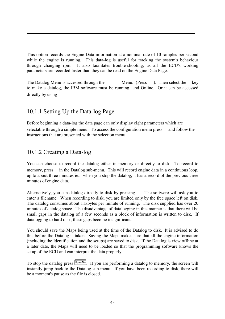 Chapter 10 datalog, 1 the data-log option, 2 creating a data-log | Chapter 10, Datalog, 1 setting up the data-log page | Haltech IG5 User Manual | Page 47 / 89