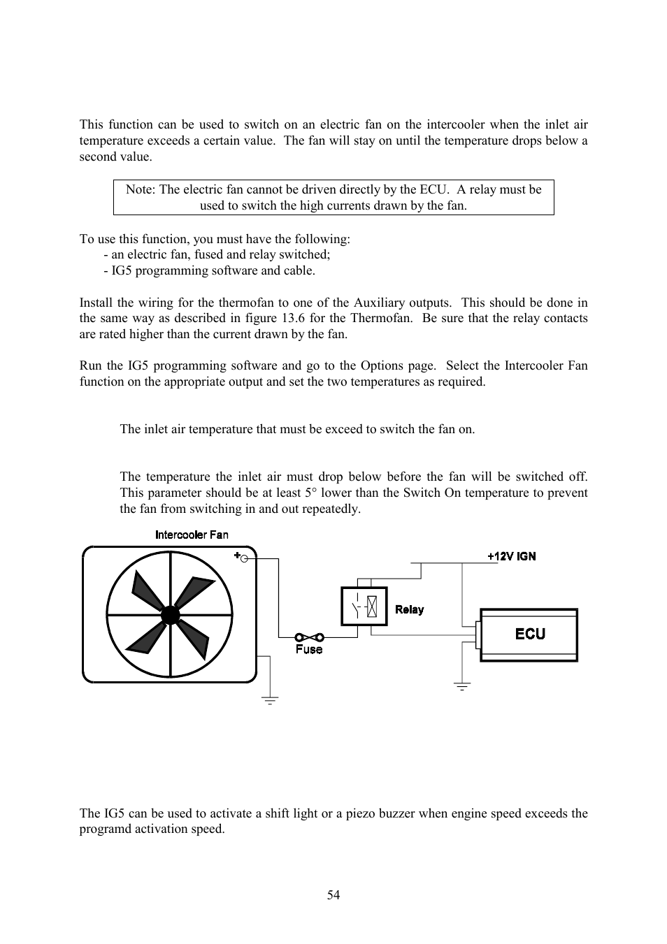 6 electric intercooler fan control (if), 7 shift light illumination (sl) | Haltech IG5 User Manual | Page 58 / 89